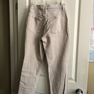 Abercrombie & Fitch Curve Love The '90s Straight Ultra High Rise Beige Jeans 28